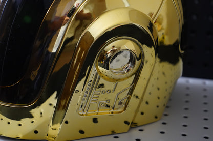 Daft Punk Gold Helmet Cosplay, Guy-Manuel Gold Chrome See Through Wearable Helmet Replica