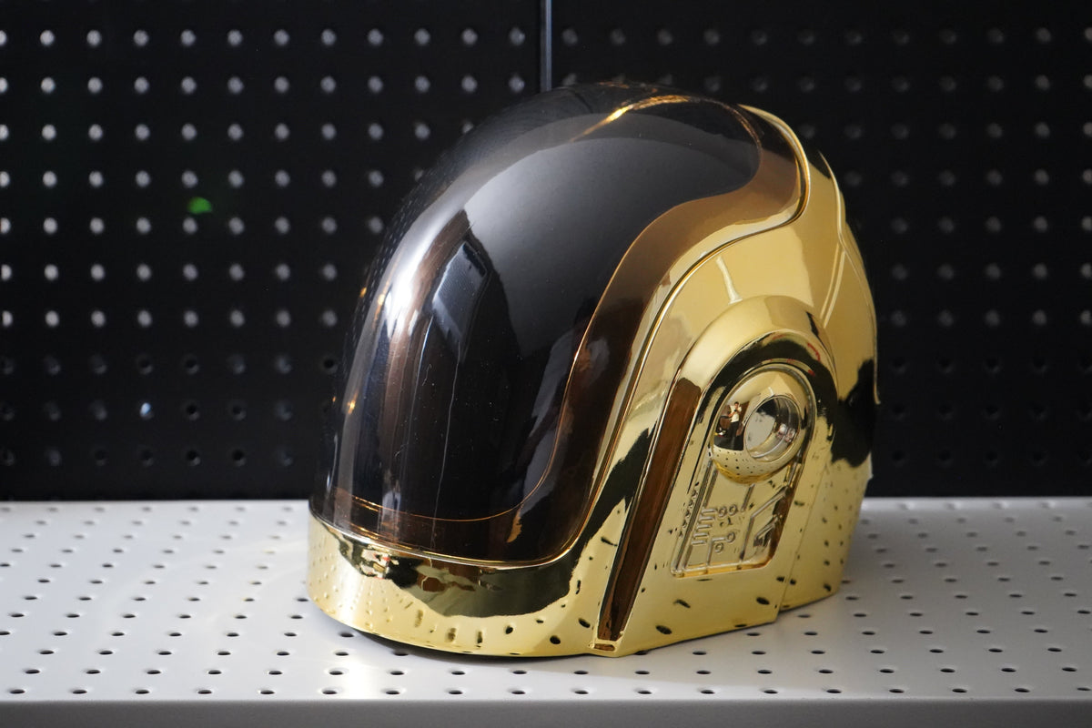 Daft Punk Gold Helmet Cosplay, Guy-Manuel Gold Chrome See Through Wearable Helmet Replica