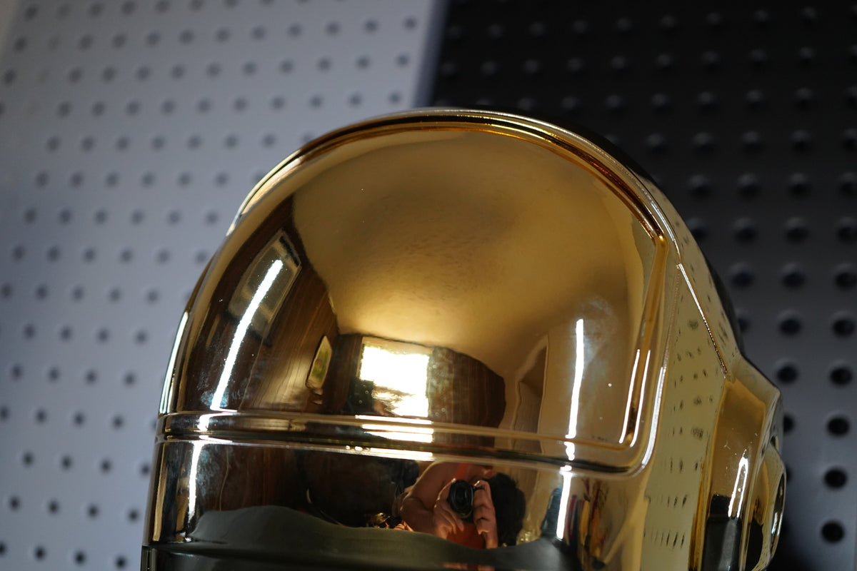 Daft Punk Gold Helmet Cosplay, Guy-Manuel Gold Chrome See Through Wearable Helmet Replica