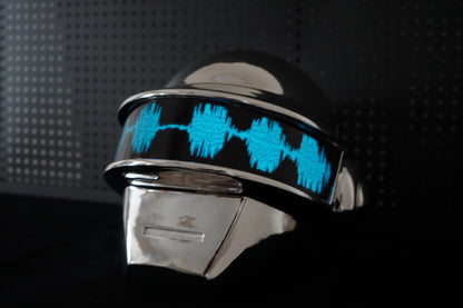 Thomas Bangalter LED Helmet, Daft Punk Silver Chrome Wearable Cosplay Prop