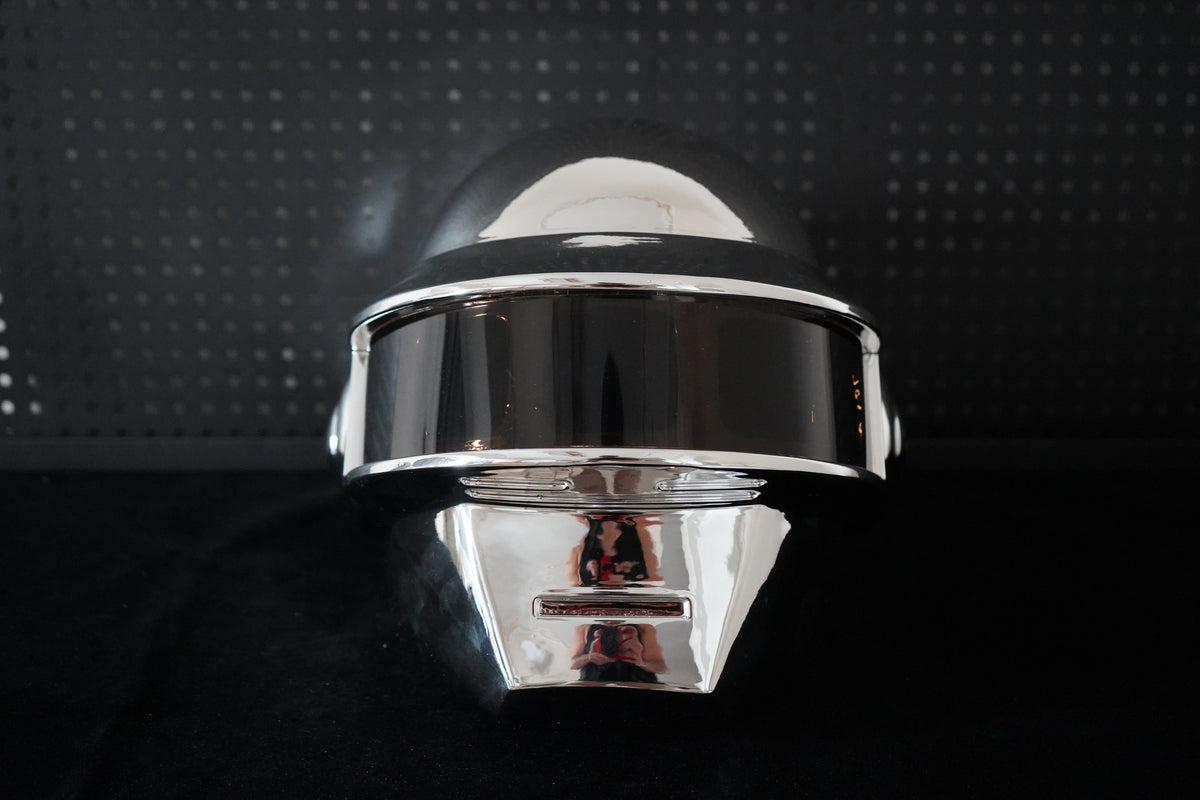 Thomas Bangalter LED Helmet, Daft Punk Silver Chrome Wearable Cosplay Prop