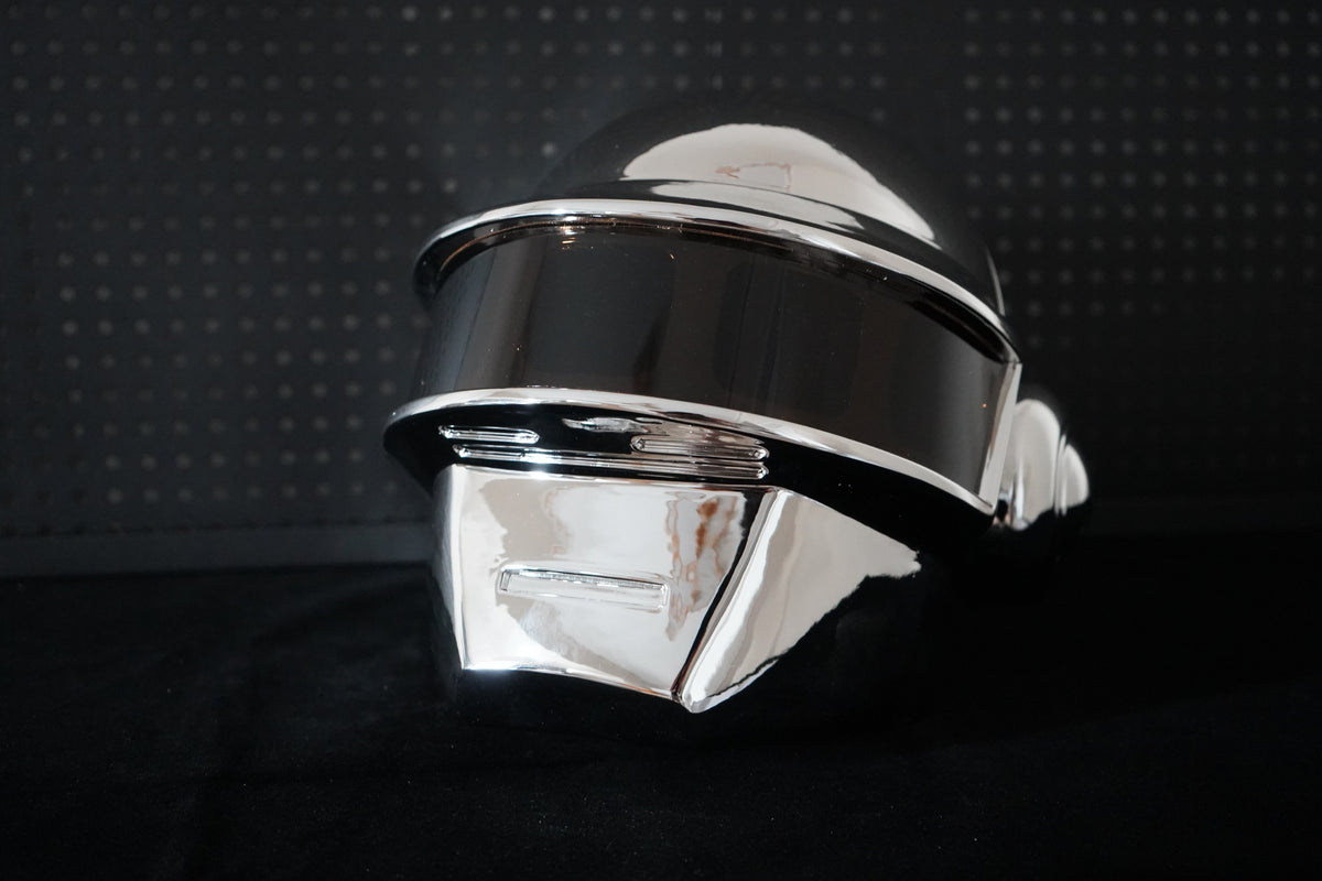 Thomas Bangalter LED Helmet, Daft Punk Silver Chrome Wearable Cosplay Prop