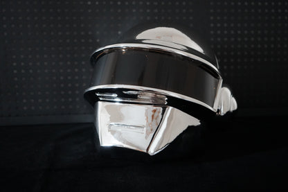 Thomas Bangalter LED Helmet, Daft Punk Silver Chrome Wearable Cosplay Prop